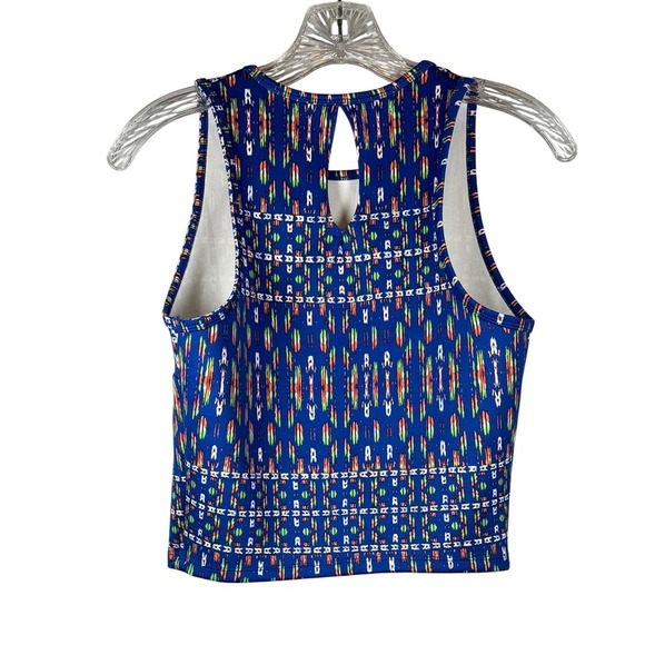 Decree Cropped Tank, Geometric Tribal Print, Size Medium - Picture 2 of 7